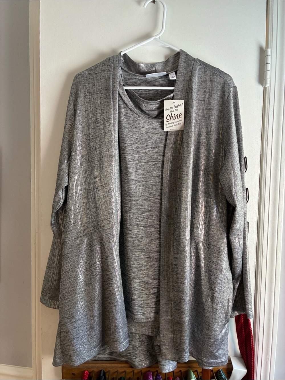 Gray Open-Front Women's Cardigan Sweater
